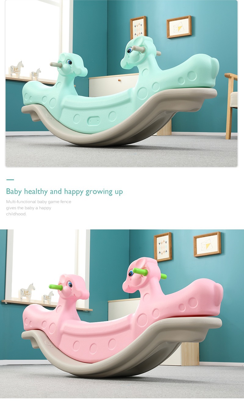 Kindergarten Double Animal Seesaw Children Indoor Home Baby Plastic Trojan Rocking Horse Rocker Rocking Horse Rocking Horse
