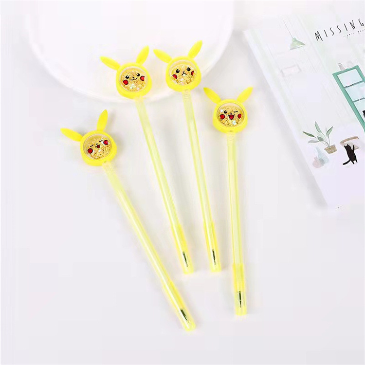 Cartoon Animal Sequins Gel Pen Creative Learning Stationery Office Supplies Signature Pen Cute Student Ball Pen Wholesale