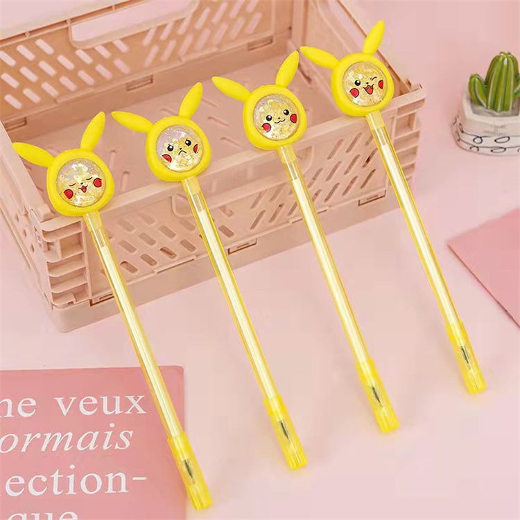 Cartoon Animal Sequins Gel Pen Creative Learning Stationery Office Supplies Signature Pen Cute Student Ball Pen Wholesale