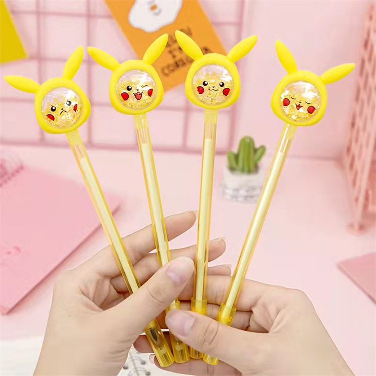 Cartoon Animal Sequins Gel Pen Creative Learning Stationery Office Supplies Signature Pen Cute Student Ball Pen Wholesale