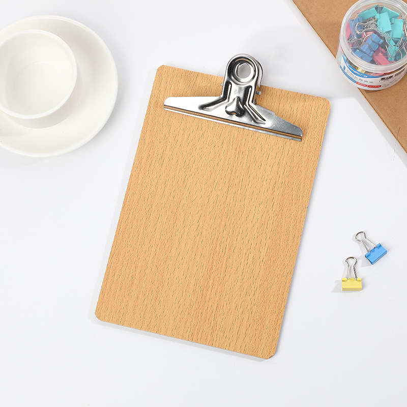 Office Supplies A4 Clip with Wooden Board File Folder Flat Clip Writing Book Base Plate Menu Thickened Hanging Factory Direct Selling Hot Sale Office Supplies A4 Clip with Wooden Board File Folder Flat Clip Writing Book Base Plate Menu Thickened Hanging Factory Direct Selling Hot Sale
