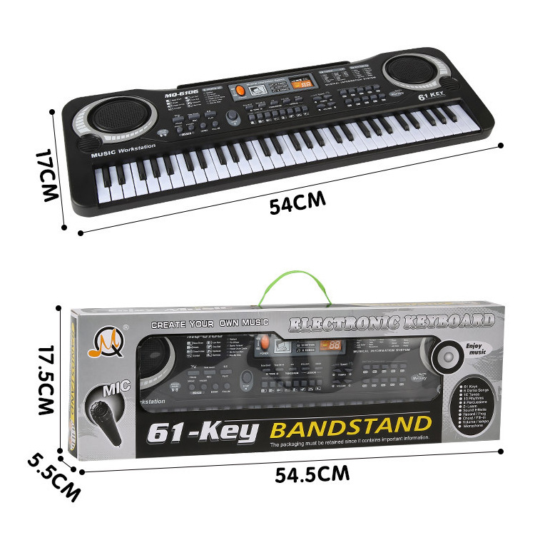 Children's Electronic Keyboard Musical Instrument 61-Key Multi-Function Studio Toy Gift Educational Piano with Power Supply Children's Electronic Keyboard Musical Instrument 61-Key Multi-Function Studio Toy Gift Educational Piano with Power Supply