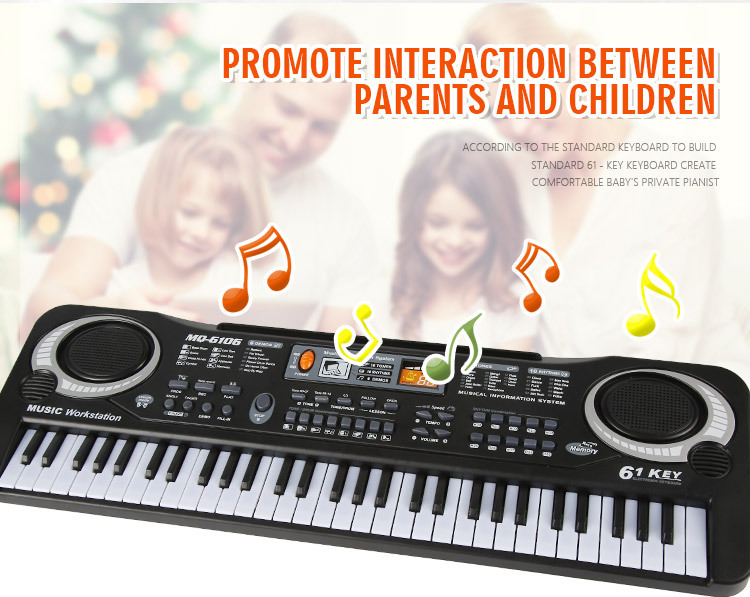 Children's Electronic Keyboard Musical Instrument 61-Key Multi-Function Studio Toy Gift Educational Piano with Power Supply Children's Electronic Keyboard Musical Instrument 61-Key Multi-Function Studio Toy Gift Educational Piano with Power Supply