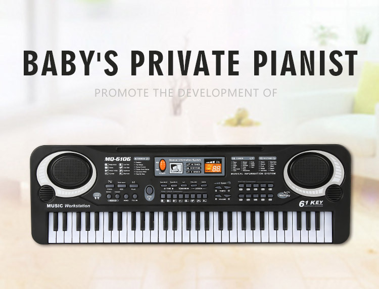 Children's Electronic Keyboard Musical Instrument 61-Key Multi-Function Studio Toy Gift Educational Piano with Power Supply Children's Electronic Keyboard Musical Instrument 61-Key Multi-Function Studio Toy Gift Educational Piano with Power Supply