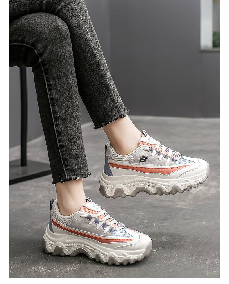 Platform White Shoes Women's Fashionable 2021 Spring New Korean Casual Sports Female Student Treadmill Board Shoes Zy8823