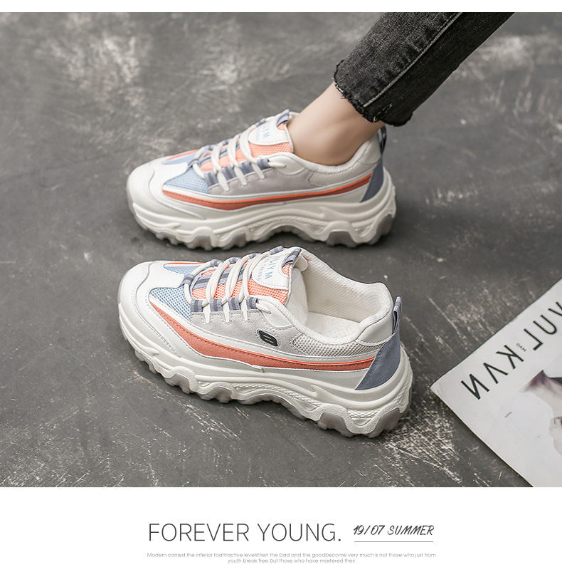 Platform White Shoes Women's Fashionable 2021 Spring New Korean Casual Sports Female Student Treadmill Board Shoes Zy8823