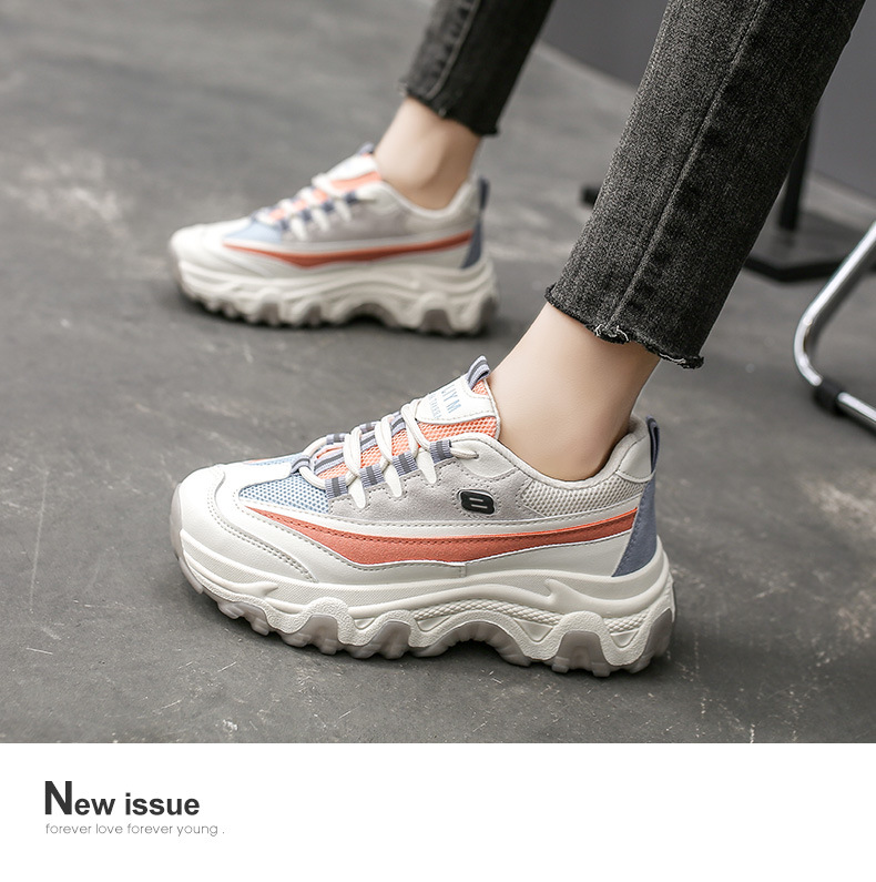 Platform White Shoes Women's Fashionable 2021 Spring New Korean Casual Sports Female Student Treadmill Board Shoes Zy8823