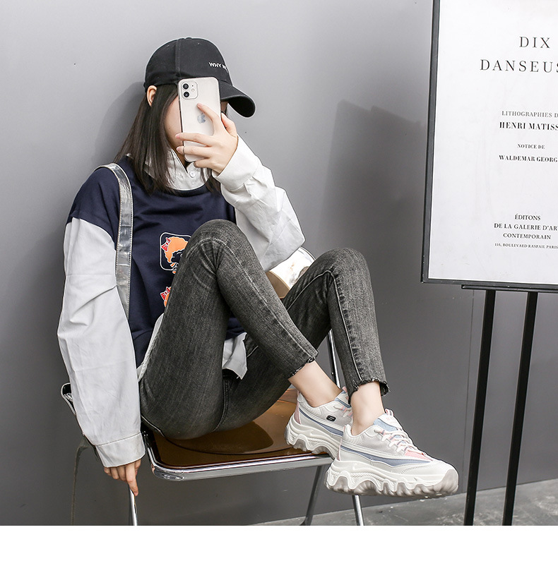 Platform White Shoes Women's Fashionable 2021 Spring New Korean Casual Sports Female Student Treadmill Board Shoes Zy8823
