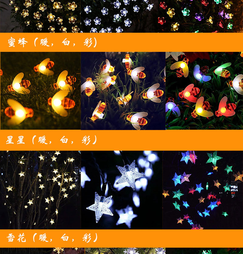 LED Solar String Lights Outdoor Waterproof String Courtyard Ornamental Festoon Lamp Lawn Garden Layout Christmas Holiday Lamp LED Solar String Lights Outdoor Waterproof String Courtyard Ornamental Festoon Lamp Lawn Garden Layout Christmas Holiday Lamp