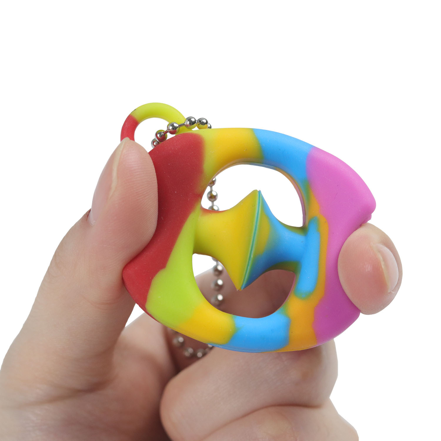Factory Direct Supply Rainbow Silicone Hand-Muscle Developer Press Suction Cup Sound Decompression Decompression New Exotic Toy