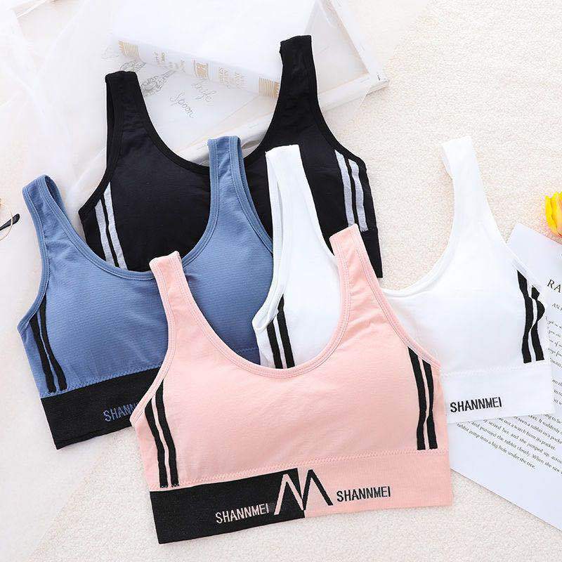 Back Underwired Bra Sports Shockproof Underwear Women&#039;s Camisole Tube Top Small Chest Push up and AntiSagging Thin Bra