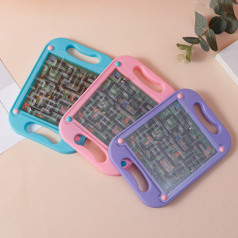 Children&#039;s Balance Rolling Ball Board Handheld Gaming Track Maze Tablet Rolling Bead Toy Educational Training Kindergarten