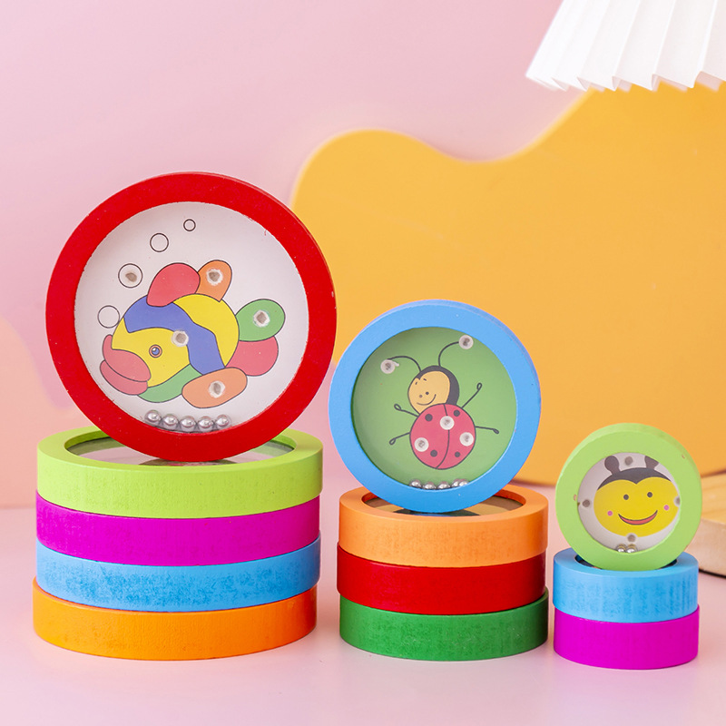 Wooden Cartoon Children&#039;s Puzzle Maze Balance Rolling Ball Hands-on Children&#039;s Small Toys Wholesale Students&#039; Prize Gift