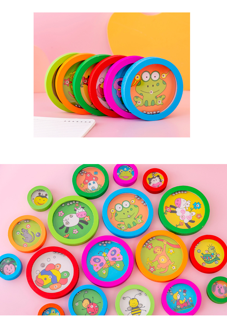 Wooden Cartoon Children's Puzzle Maze Balance Rolling Ball Hands-on Children's Small Toys Wholesale Students' Prize Gift Wooden Cartoon Children's Puzzle Maze Balance Rolling Ball Hands-on Children's Small Toys Wholesale Students' Prize Gift