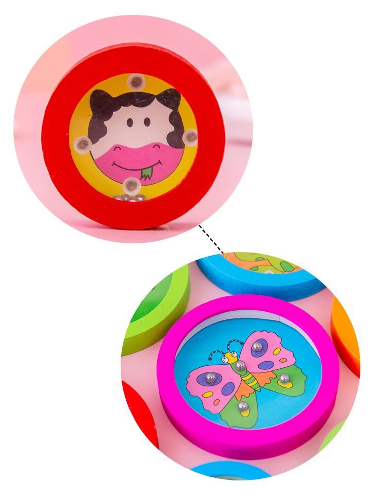 Wooden Cartoon Children's Puzzle Maze Balance Rolling Ball Hands-on Children's Small Toys Wholesale Students' Prize Gift Wooden Cartoon Children's Puzzle Maze Balance Rolling Ball Hands-on Children's Small Toys Wholesale Students' Prize Gift