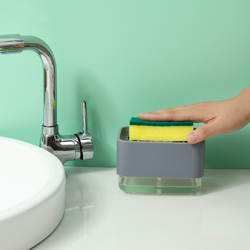 Detergent Press Storage Box Automatic Liquid Adding Automatic Liquid Adding Box Sponge Brush out Liquid Box TikTok Same Style