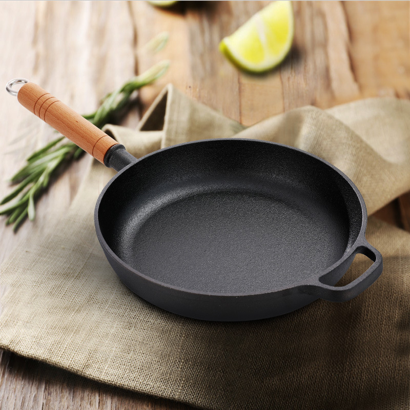 Wholesale Thickened Cast Iron Pan Frying Pan Non-Stick Frying Pan Steak Pot Pancake Household a Cast Iron Pan Uncoated Fry Pan