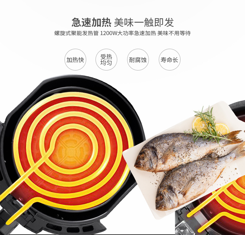 Household Air Fryer Large Capacity Intelligent Fume-Free Bread Maker Multi-Function Automatic Fry Twisted Dough-Strips Machine Deep Frying Pan