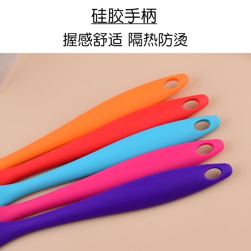 Kitchen Tools Silicone Non-Stick Pan Slotted Turner High Temperature Spatula All-Inclusive Flat Bottom Spatula Stir-Fry Cooking Silicone Drain Shovel Slotted Turner