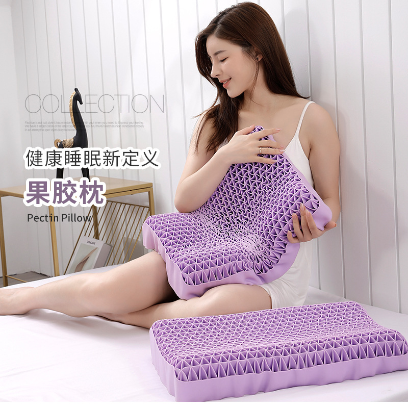 Non-Pressure Pillow TPE Pectin Adult Cervical Support Non-Silicone Latex Pillow Skin-Friendly Breathable Cool Washable Pillow