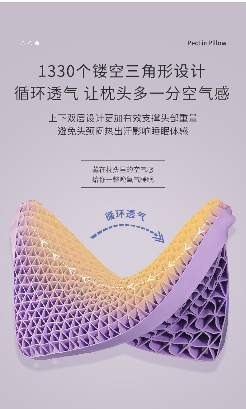 Non-Pressure Pillow TPE Pectin Adult Cervical Support Non-Silicone Latex Pillow Skin-Friendly Breathable Cool Washable Pillow
