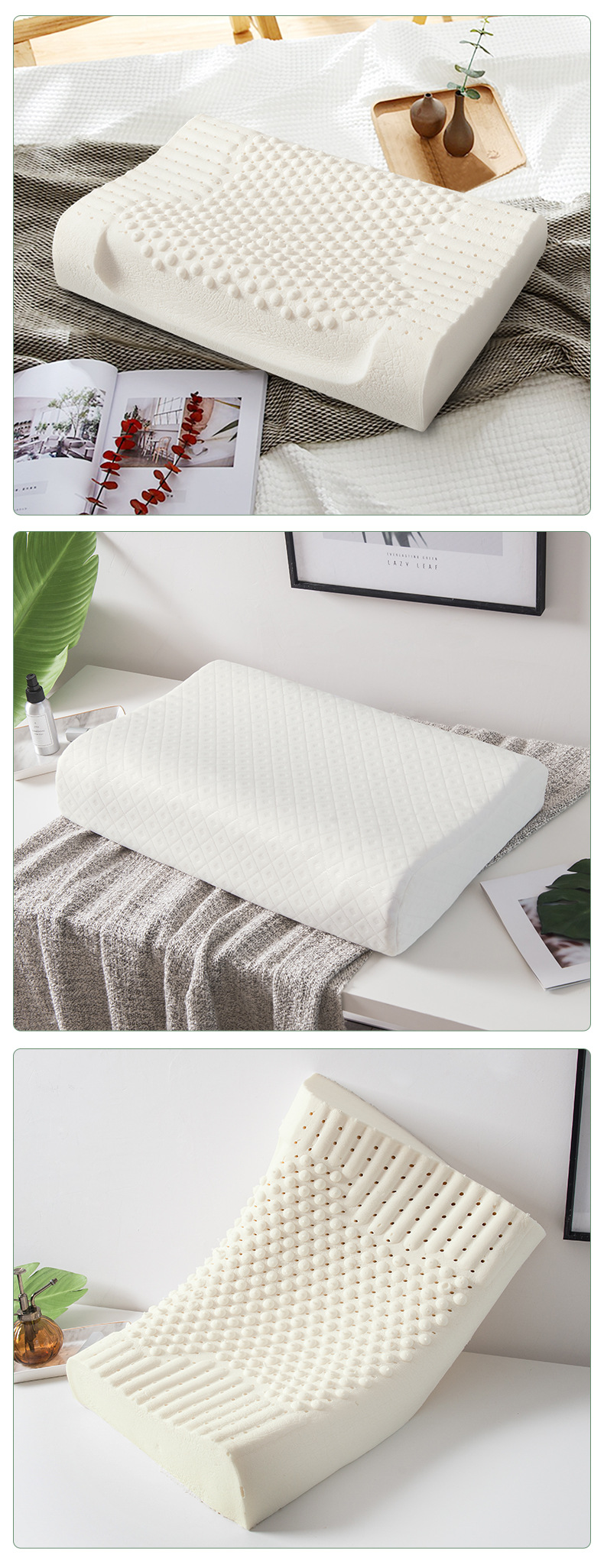 Manufacturers direct adult wave massage pillow protection cervical vertebra pillow Thailand natural latex pillow gifts wholesale