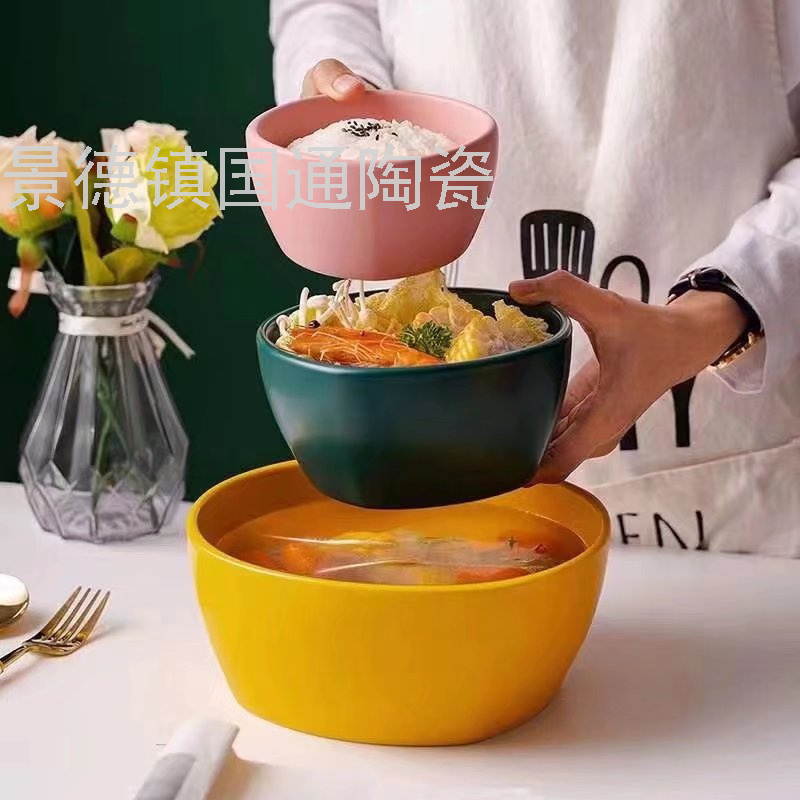 New Ceramic Bowl Rice Bowl Noodle Bowl Ramen Bowl Noodle Bowl Salad Bowl Middle East Turkey Africa South Africa Tableware Gift Bowl