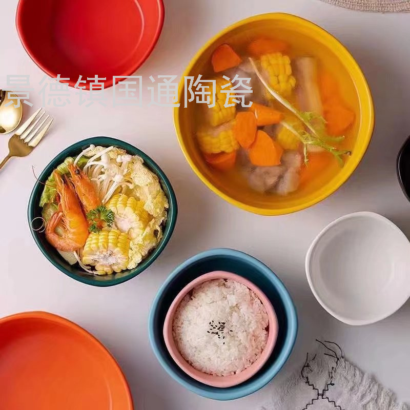 New Ceramic Bowl Rice Bowl Noodle Bowl Ramen Bowl Noodle Bowl Salad Bowl Middle East Turkey Africa South Africa Tableware Gift Bowl