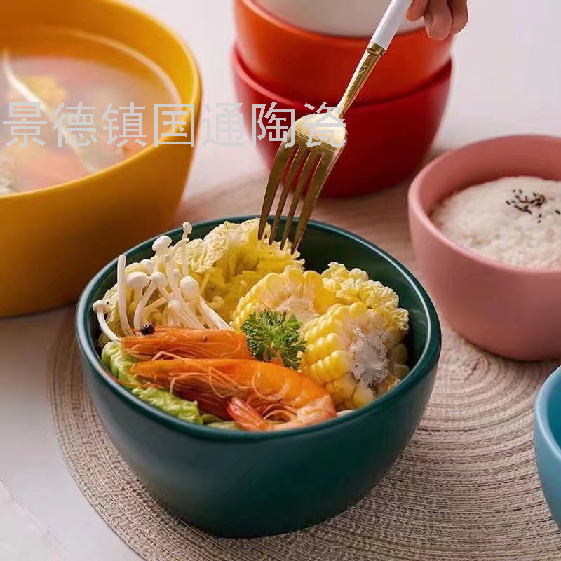 New Ceramic Bowl Rice Bowl Noodle Bowl Ramen Bowl Noodle Bowl Salad Bowl Middle East Turkey Africa South Africa Tableware Gift Bowl