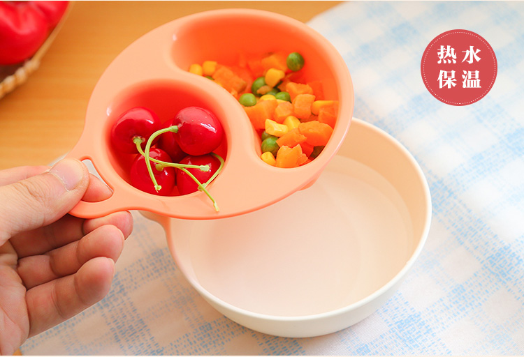 Japanese Imported Children's Bowl Baby Dining Bowl Training Bowl Solid Food Bowl Soup Bowl Drop-Resistant with Layered Insulation Microwaveable
