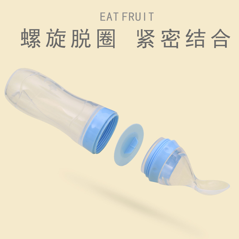 Silicone Soft spoon head rice paste bottle baby Training Silicone Milk Bottle extrusion of children&#039;s Auxiliary rice Paste spoon