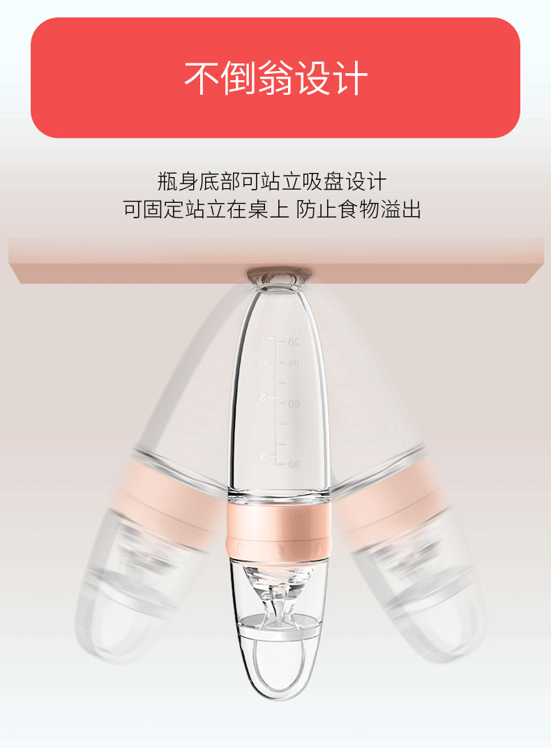 SOURCE Manufacturer Silicone Rice Cereal Baby Spoon Mother and Baby Food Supplement Silicone Children Tableware Suction Cup Rice Paste Bottle