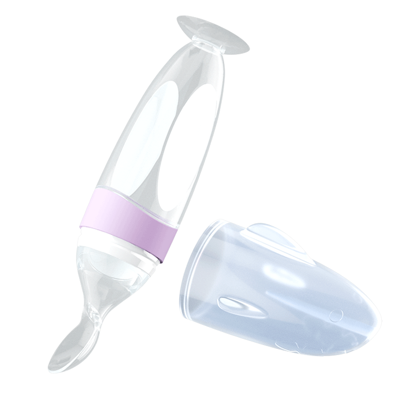 Silicone Rice Cereal Baby Spoon Confused Spoon Silicone Children&#039;s Tableware Suction Cup Rice Paste Bottle Baby Squeeze Spoon Portable Spoon