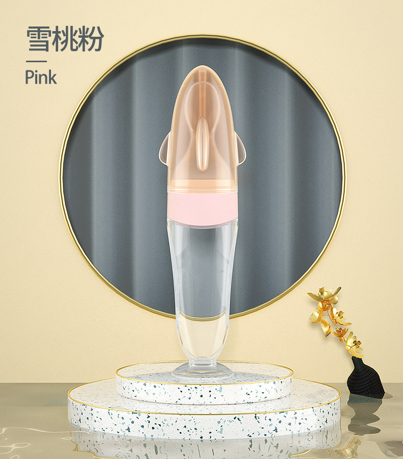 Silicone Rice Cereal Baby Spoon Confused Spoon Silicone Children's Tableware Suction Cup Rice Paste Bottle Baby Squeeze Spoon Portable Spoon
