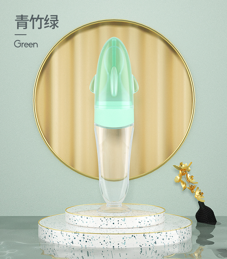 Silicone Rice Cereal Baby Spoon Confused Spoon Silicone Children's Tableware Suction Cup Rice Paste Bottle Baby Squeeze Spoon Portable Spoon