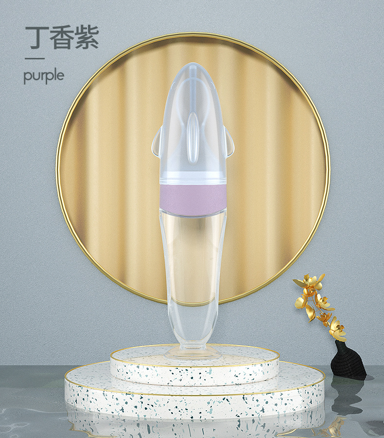 Silicone Rice Cereal Baby Spoon Confused Spoon Silicone Children's Tableware Suction Cup Rice Paste Bottle Baby Squeeze Spoon Portable Spoon