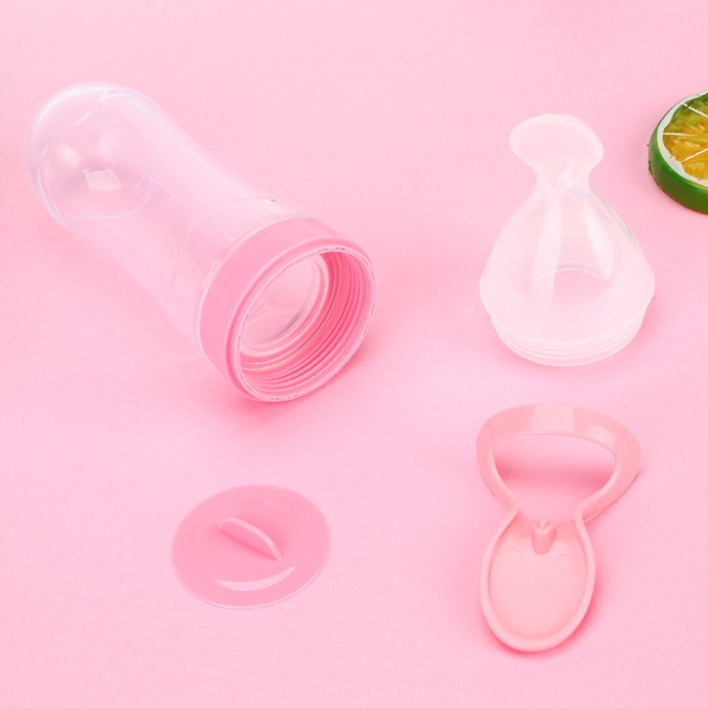 Baby Rice Paste Rice Flour Complementary Food Feeding Bottle Silicone Rice Cereal Bowl Spoon Integrated Extrusion Baby Feeding