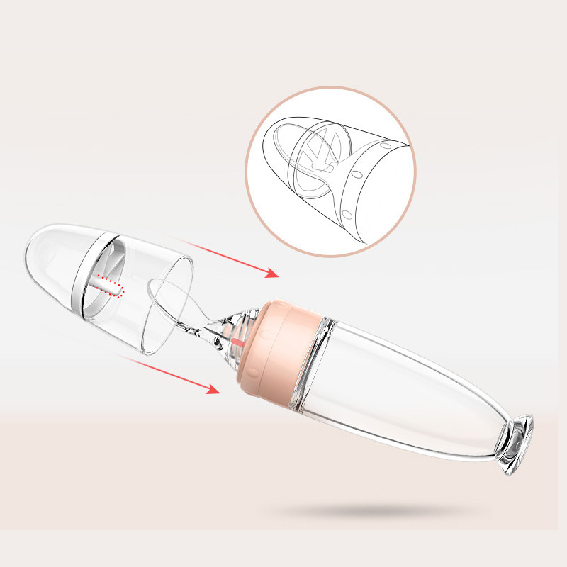  Silicone Rice Cereal Baby Spoon Female Infant Dietary Supplement Silicone Children&#039;s Tableware Sucker Rice Paste Bottle