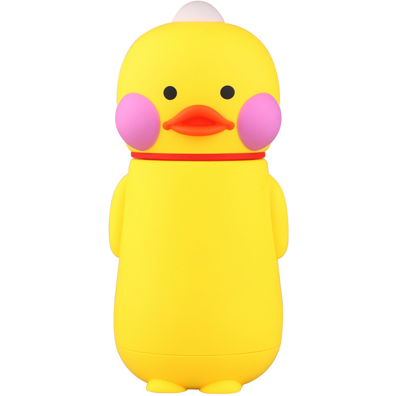 Creative Trending Small Yellow Duck Thermos Cup Korean Cute Student Children&#039;s Portable Thermos Bottle Cartoon Moetry Baby Kettle