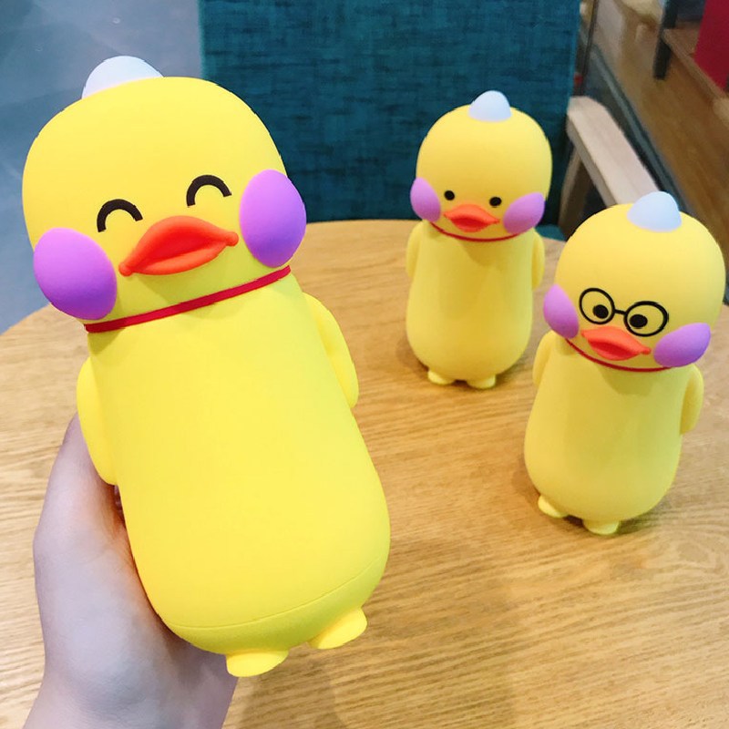 Creative Trending Small Yellow Duck Thermos Cup Korean Cute Student Children&#039;s Portable Thermos Bottle Cartoon Moetry Baby Kettle