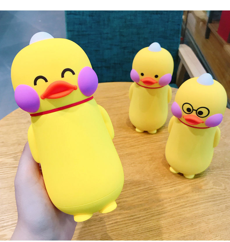 Creative Trending Small Yellow Duck Thermos Cup Korean Cute Student Children's Portable Thermos Bottle Cartoon Moetry Baby Kettle