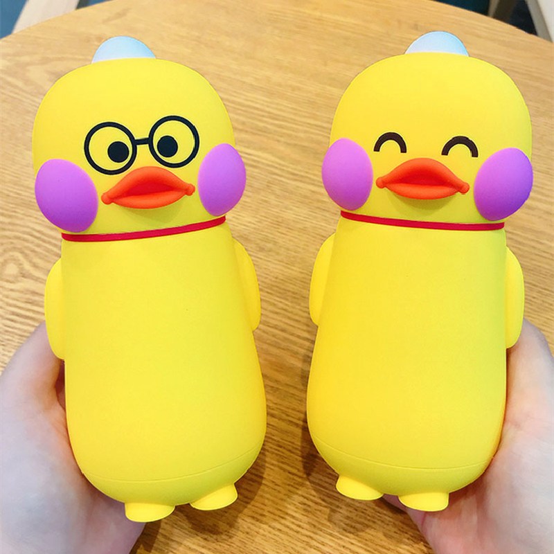 Creative Trending Small Yellow Duck Thermos Cup Korean Cute Student Children&#039;s Portable Thermos Bottle Cartoon Moetry Baby Kettle