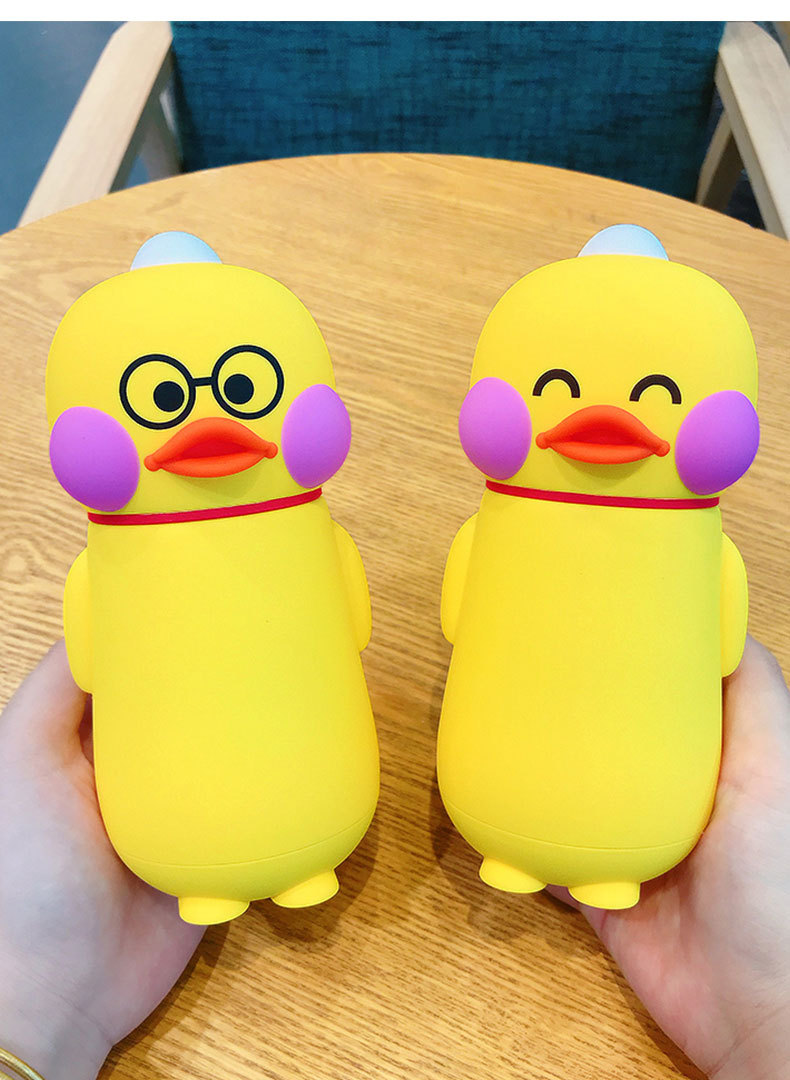 Creative Trending Small Yellow Duck Thermos Cup Korean Cute Student Children's Portable Thermos Bottle Cartoon Moetry Baby Kettle