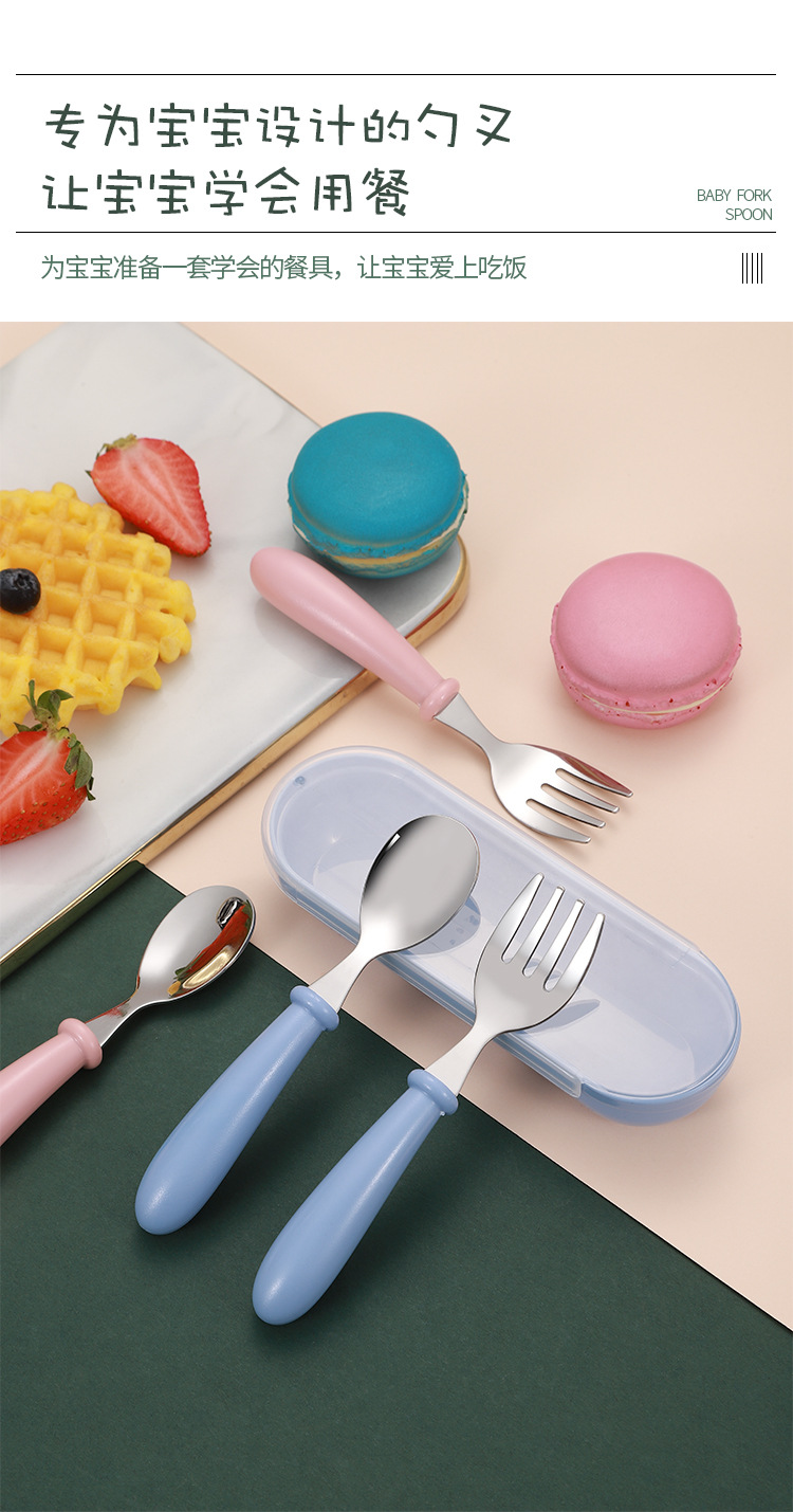 New 304 Stainless Steel Children's Tableware Candy Color Children's 3-Piece Forks and Spoons Baby Kindergarten Gifts New 304 Stainless Steel Children's Tableware Candy Color Children's 3-Piece Forks and Spoons Baby Kindergarten Gifts