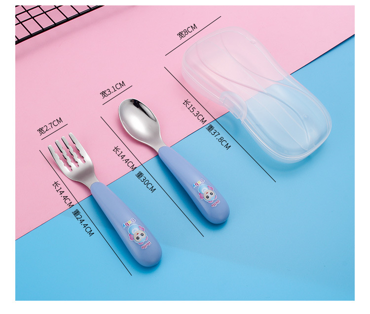 304 Children 's forks and spoons with stainless steel creative portable tableware set chicken forks and spoons for baby tableware 304 Children 's forks and spoons with stainless steel creative portable tableware set chicken forks and spoons for baby tableware