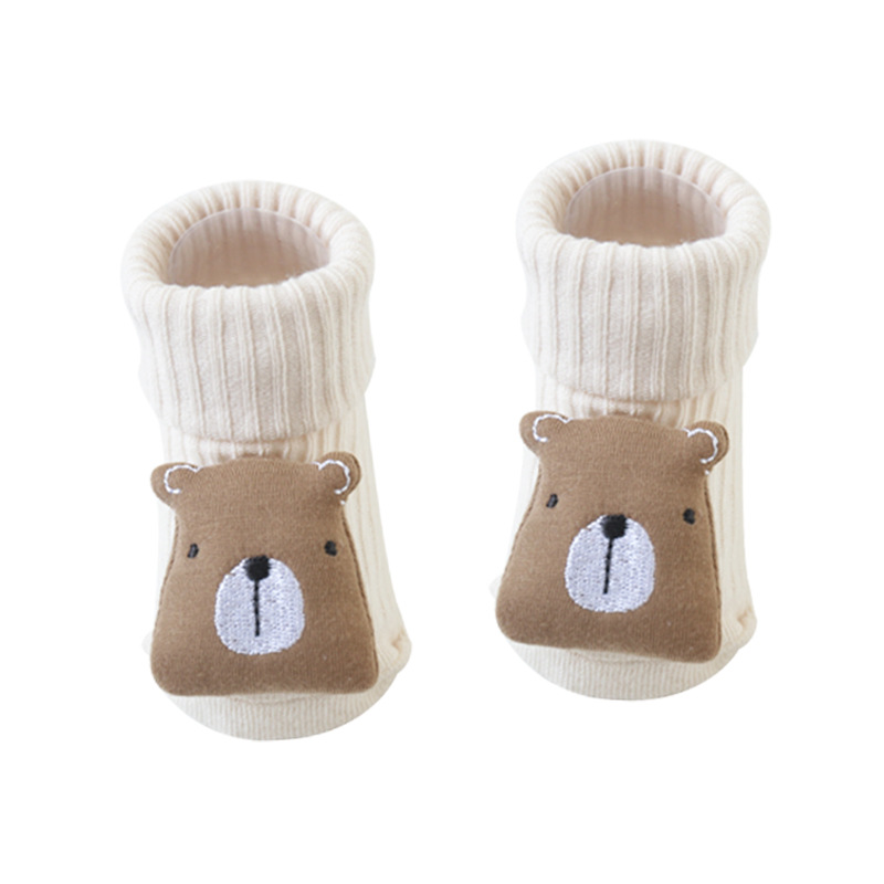Children&#039;s Socks Autumn New Korean Embroidery Doll Baby&#039;s Socks Non-Slip Dispensing Room Socks Infant Toddler Socks