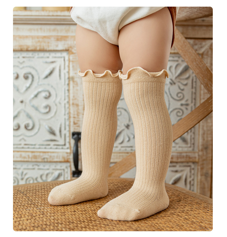 21 Spring and Autumn Loose Mouth Wooden Ear Baby Knee Socks Combed Cotton Boy Girl Infant Stockings Children's Socks 21 Spring and Autumn Loose Mouth Wooden Ear Baby Knee Socks Combed Cotton Boy Girl Infant Stockings Children's Socks