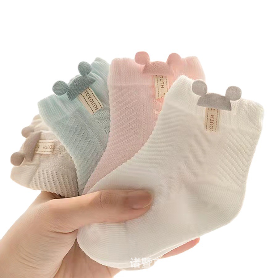 Baby Socks Summer Thin Infant and Baby Spring and Autumn Pure Cotton Children&#039;s Tube Socks Mesh Spring and Summer Newborn Socks