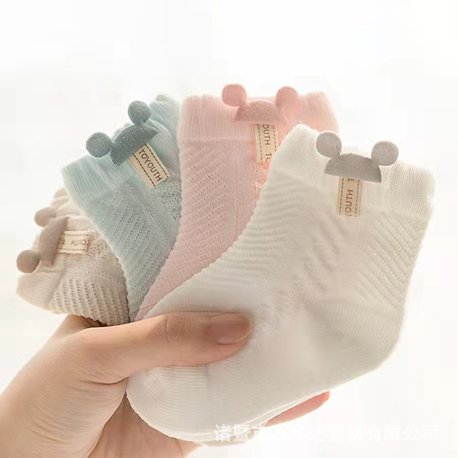 Baby Socks Summer Thin Infant and Baby Spring and Autumn Pure Cotton Children&#039;s Tube Socks Mesh Spring and Summer Newborn Socks