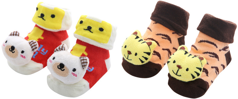[40 Models Can Be Picked] Cartoon Non-Slip Floor Baby and Infant Socks Foreign Trade Doll Three-Dimensional Children's Socks